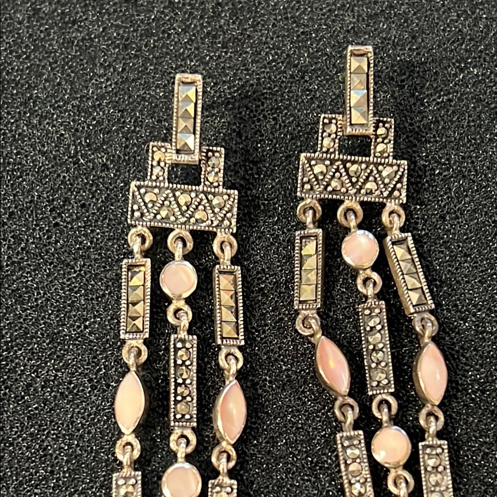 Elegant Silver Dangle Earrings 925 - Picture 3 of 5